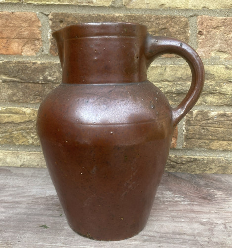 Vintage brown salt - vintage, glazed