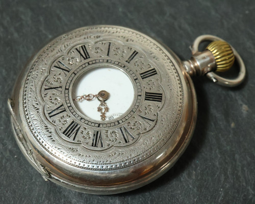 Antique silver pocket - silver,