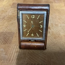 Vintage Le Coultre Eight Day Mechanical Desk Clock Working Well please look