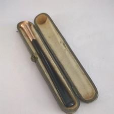Antique  Solid 9ct 1.7g Gold Top Cigarette Holder in case
