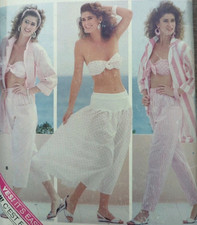 Vintage 1980s Butterick 5674 Easy Beachwear Sewing Pattern Multi-Size