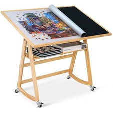 LAVIEVERT 1500 Piece Jigsaw Puzzle Table with Legs & Cover, Adjustable Wooden Pu