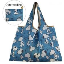 Large Snoopy Blue Foldable Shopping Bag Reusable - Eco Friendly Peanuts