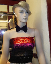 ROCKY HORROR COLUMBIA VINTAGE PURPLE VELVET BOW TIE UNISEX FANCY DRESS