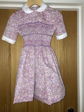 Girls Smocked Dress.Pink . 3-4 Yrs Old.Hand Smocked Full Panel BNWOT