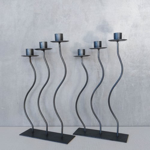 Pair wavy sculptural 3 - of,