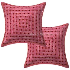 Pink Cushion Cover Embroidered