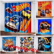 Kids Boys Hot Wheels Thick Blackout Curtains Thermal Ring Top Eyelet Drapes Gift