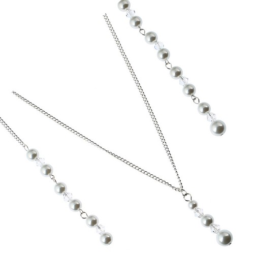 Bride crystal pearl pendant - bride,