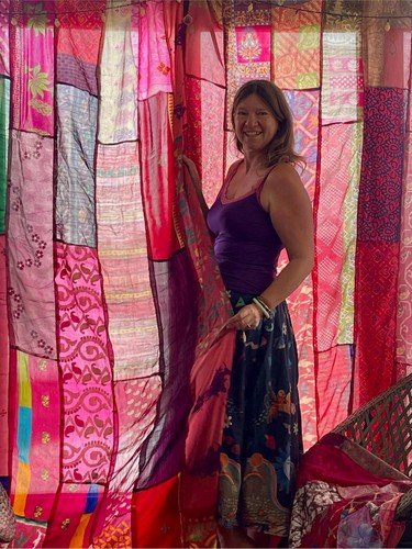 Recycled pink curtains boho - recycled,