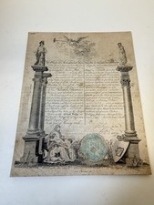 Rare 1806 Irish Masonic Certificate – Grand Lodge of Ireland, Harp & Shield