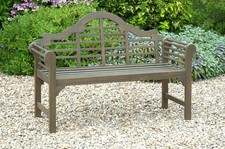 Lutyens Wooden Garden Bench Acacia Oiled Dark Wood - Returns