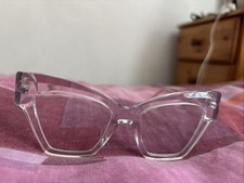 Butterfly Glasses White Transparent/Clear Acetate, 50mm