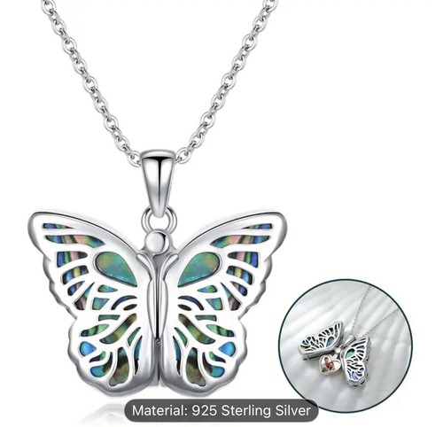 Butterfly locket necklace - necklace, 925