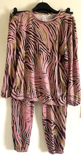 New Next Pink Abstract Soft Touch Women's Pyjamas Loungewear Set Size UK M