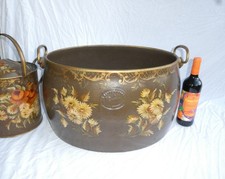 Antique Victorian PURDONIUM Kenrick 12 Gallon Iron Coal Log Bucket