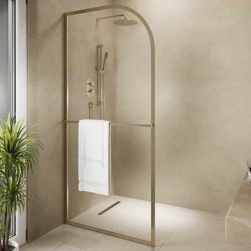 800mm brushed brass curved - 800mm,