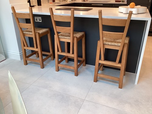 Solid oak bar stools - solid,