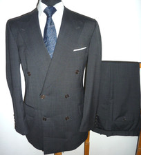 PIERRE BALMAIN Bouble Breasted Grey 2 Piece Suit 40 R Jacket Trousers W34 L32