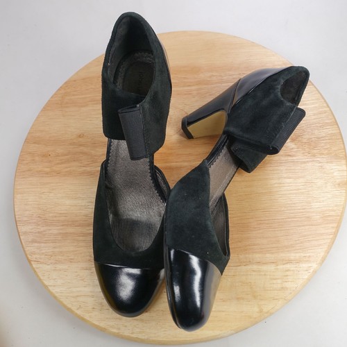 John lewis black suede patent - black, suede/patent
