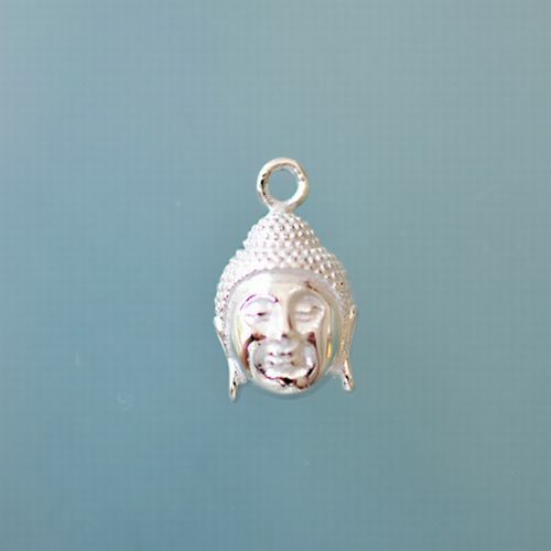 Buddha head pendant - head, silver