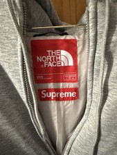 The North Face x Supreme Hoodie Sweatshirt Large Grey Men's