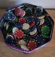 Tin of Loose Poker Chips for