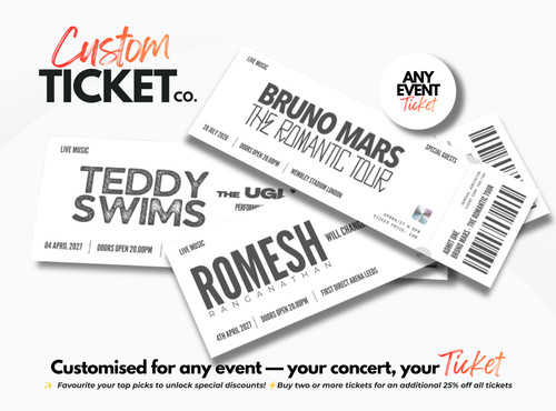 Custom concert event ticket - concert/event,