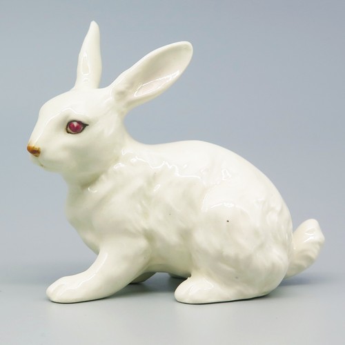 Vintage ceramic white - white, rabbit
