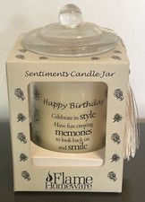 Flame Homeware - Sentiments Candle Jar (Happy Birthday Themed) / Brand New