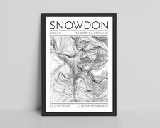 Snowdon Contour Map Glossy