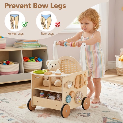 Wooden baby walker 1 - wooden, 13-in-1