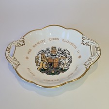 Coalport Queen Elizabeth II Silver Jubilee 1977 Commemorative Dish Plate 1952-77