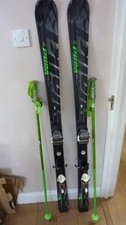 Volkl Sensor Skis r3 Woodcore + Bindings Size 161 & Poles & Dakine Wheeled Bag