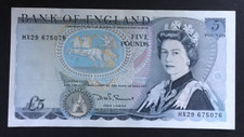 Banknote Of England Five Pounds. DHF Somerset.  HX29. Extremely Fine + Condition