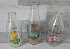 Glass Milk Bottles 1 Pint X 3