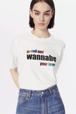 Victoria Beckham Pride T-shirt S 10 12 Spice Girls Wannabe Cotton Crew White £80