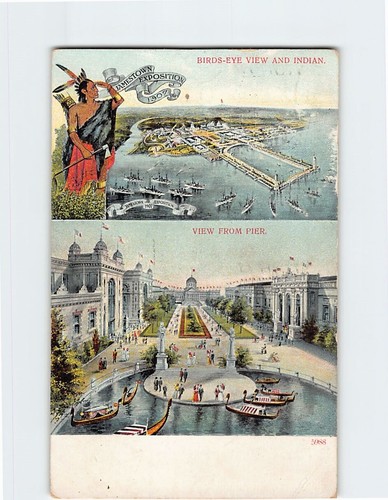 Postcard birds eye view and - view,