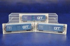 Micro Trains N Gauge Rake of 3 50ft Rib Side Plug Door Box Cars w/o Roofwalk - G