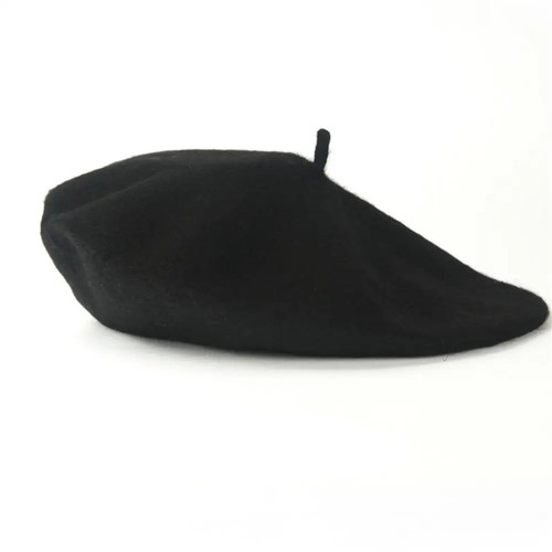 Plain wool beret hat - wool,