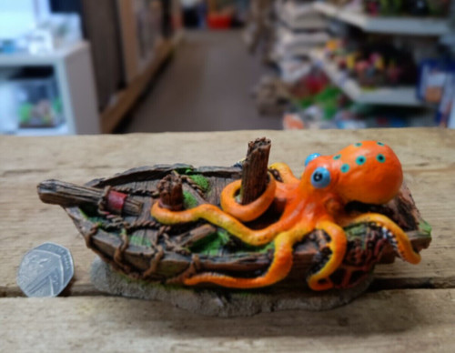 Shipwreck aquarium octopus - shipwreck,