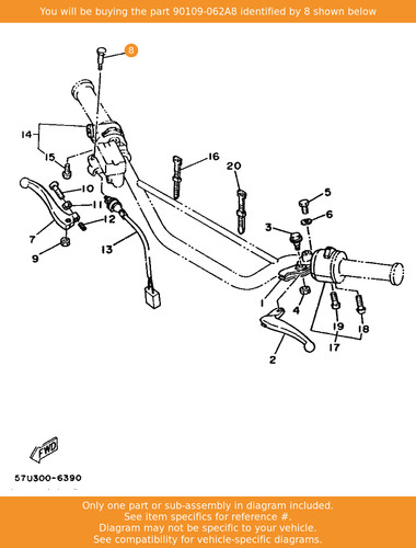 Yamaha bolt 90109 062a8 - 90109-062a8, oem