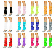 Ladies Leg Warmers 80s Neon Plain Many Teens Fancy Dance Party Footless Socks