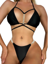 Extreme Mini Swimsuit Women Two-Pieces Bikini Pearl Set Swimwear Female