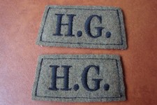 Pair of Home Guard embroidered
