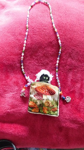 Voodoo doll necklace pouch - voodoo,