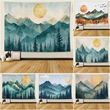 Large Abstract Sunrise Misty Mountain Wall Hanging Tapestry Bedspread Backdrop