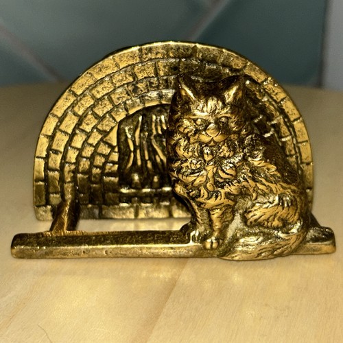 Brass persian cat - persian, fireplace