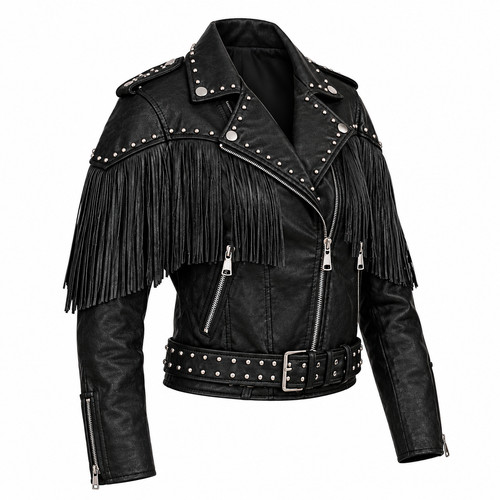 Women black leather fringe - women’s,