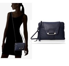 Kooba Handbags Emery-t Purse Crossbody Dark Leather Blue $150